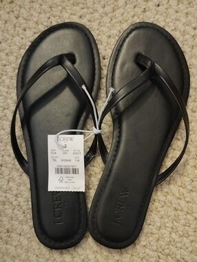 J. Crew Black Minimalist Strappy Sandals